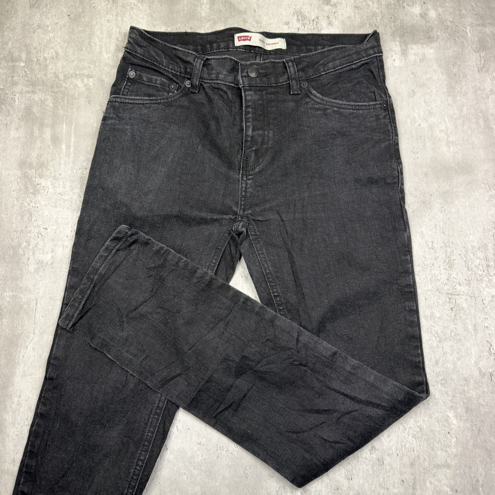 Vintage Levis 510 Denim Jeans Women 18 Reg Size 29x31 Black Dark Wash Skinny